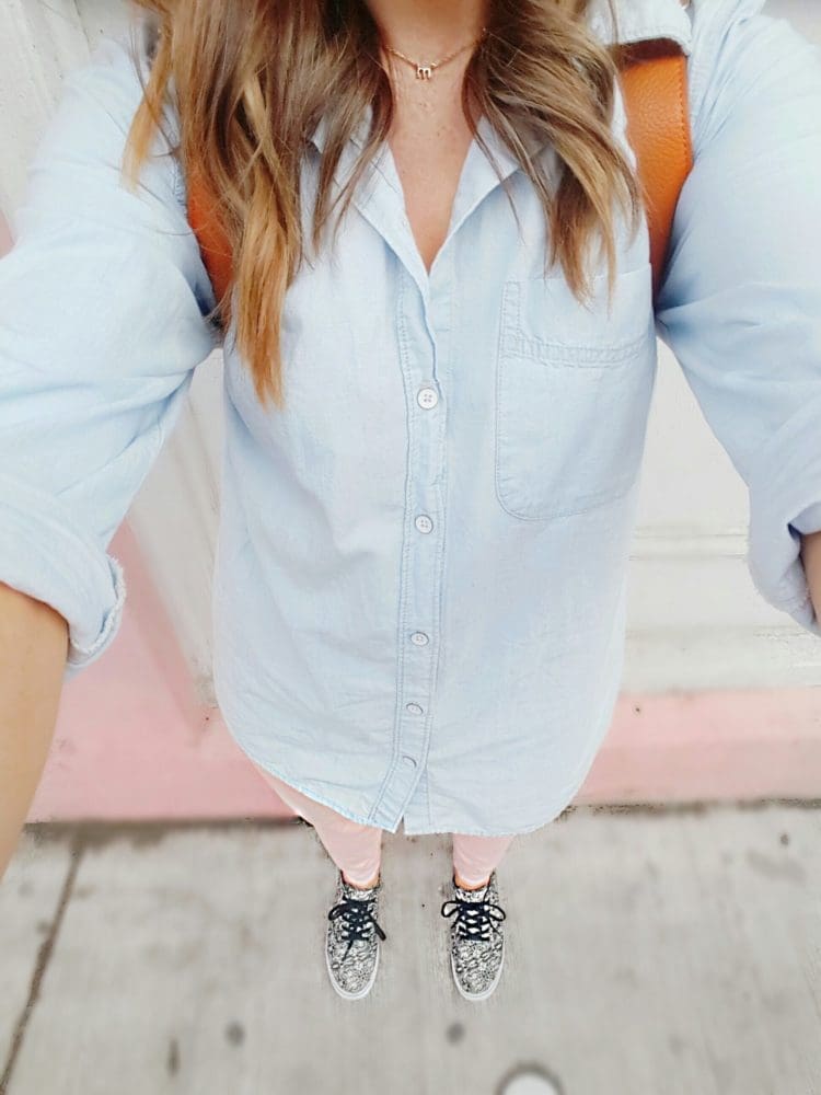 Chambray Shirt Blush Denim Jeans