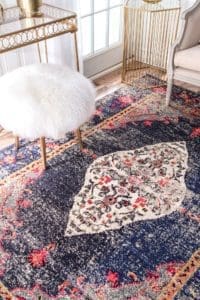 Vintage Navy and Pink Medallion Rug Kitchen Rug Kitchen Runner Best Modern Rugs Home Decor Refresh