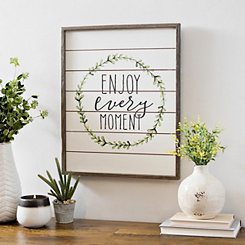 Enjoy Every Moment Shiplap Framed Wall Plaque