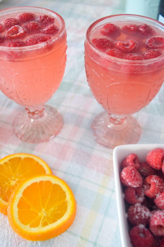 the perfect mimosa sparkling raspberry cocktail