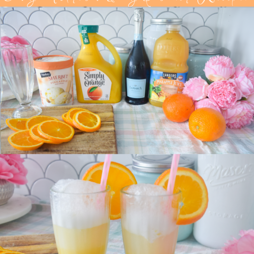 easy mimosa recipe pineapple orange sherbet mimosa