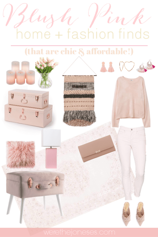 My favorite 2019 interior decor trend and fashion trend are blush pink home decor & blush pink fashion accessories! I've gathered chic and affordable blush pink home + fashion finds from Amazon