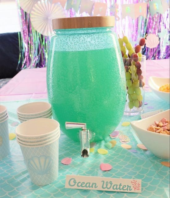 Ocean Water Drink Recipe for Mermaid Themed Birthday Party