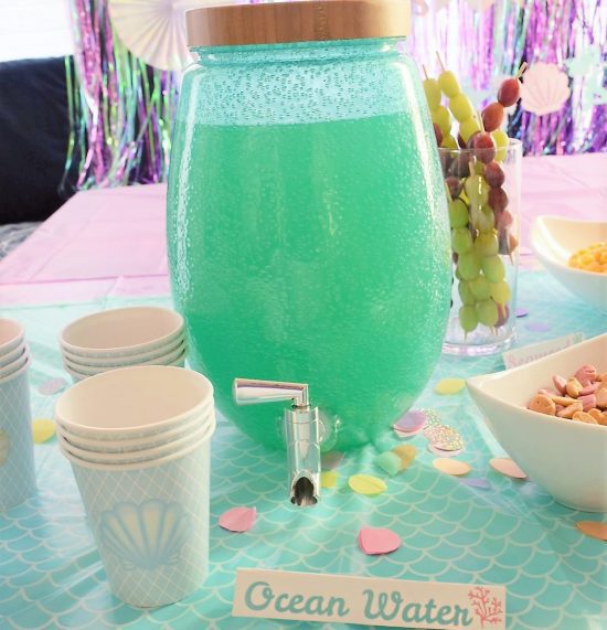 Ocean Water Drink Recipe for Mermaid Themed Birthday Party