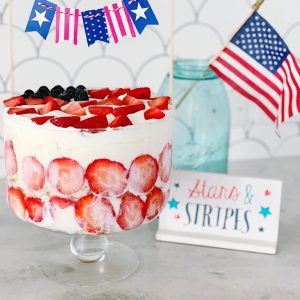 Patriotic Berry Trifle Dessert for 4th of July and Memorial Day