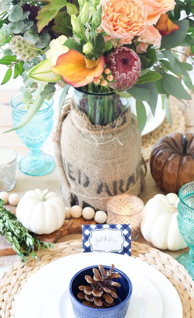 Farmgirl flowers fall centerpiece ideas for your fall table decor | The Turquoise Home