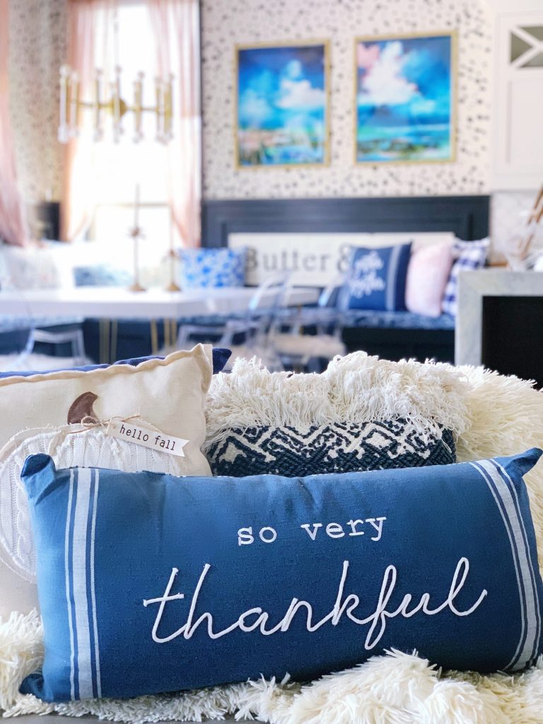 so very thankful pillow in living room with fall decor ides