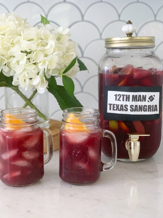 fall sangria with whiskey game day drink recipe for football homegating party