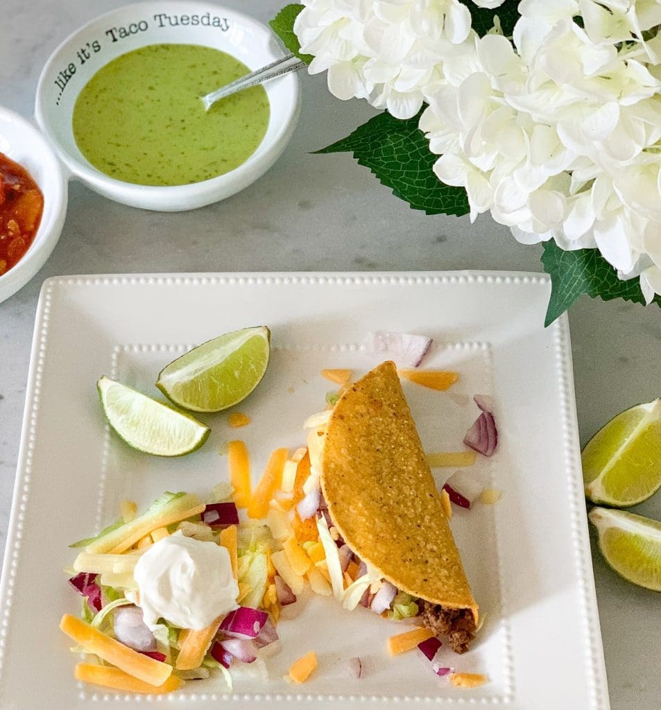 easy ground beef tacos seasoned with homemade taco seasoning