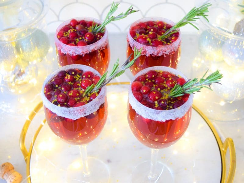 best holiday drinks cranberry champagne cocktail recipe