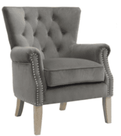 gray twill wingback arm chair farmhouse style