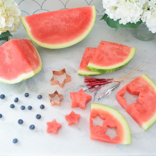 star shaped watermelon for fruit kabobs