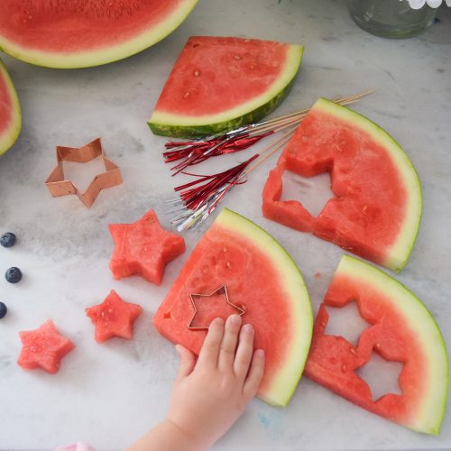 star shaped watermelon for fruit skewers