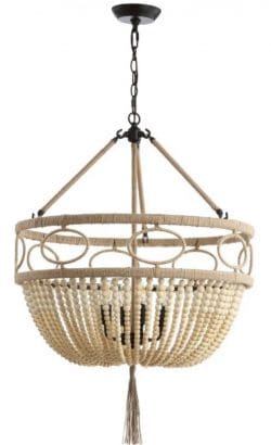 Bloomsbury Market Jetter 4 - Light Unique / Statement Drum Chandelier with Rope Accents - Coastal Chandelier Ideas