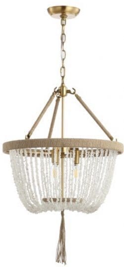 Bungalow Rose Littell 3 - Light Unique / Statement Drum Chandelier with Rope Accents - Coastal Chandelier Images