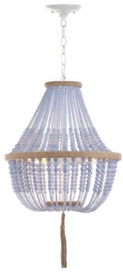 Mistana Leyva 3 - Light Lantern Empire Chandelier with Beaded Accents - coastal living chandeliers