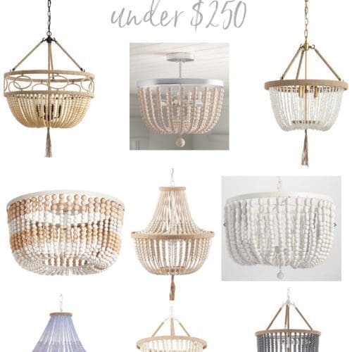 wood bead chandeliers