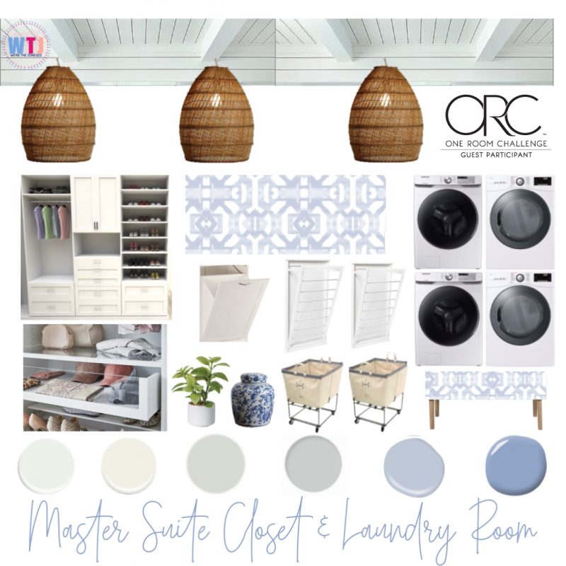 master closet attached to laundry room design idea for One Room Challenge
