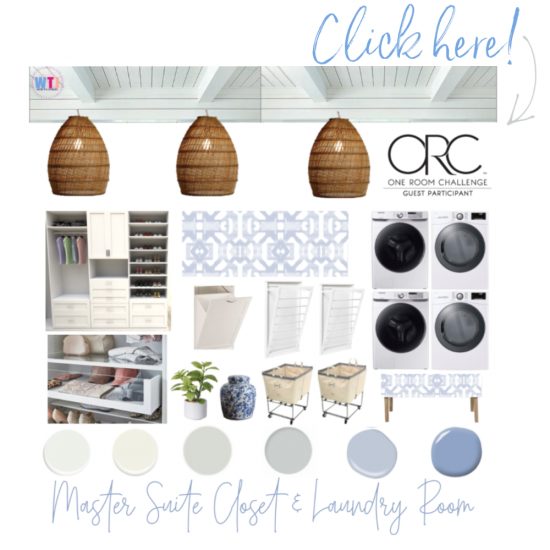 Master Suite Closet and Laundry Combo Room Design Board
