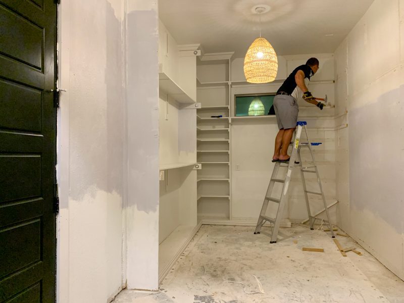master closet demolition for one room challenge