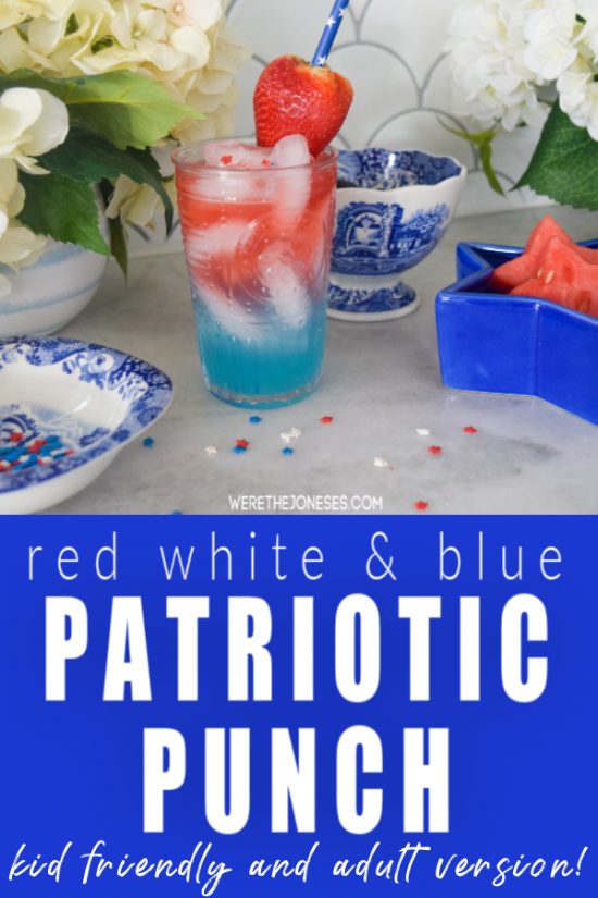 kid friendly layered red white and blue drink