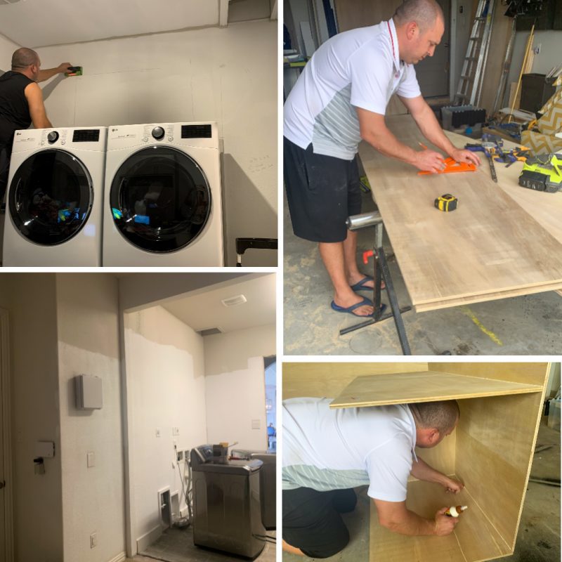 building cabinets in laundry room
