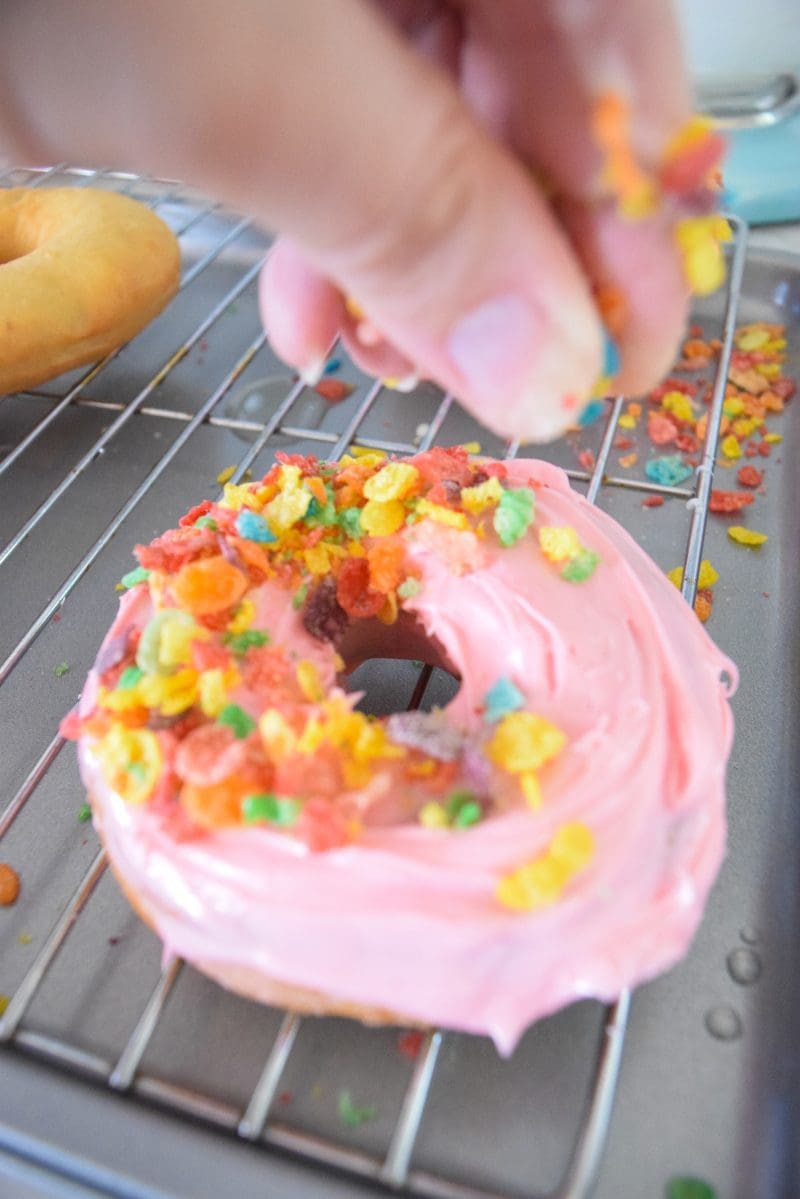 Fruity pebbles donut