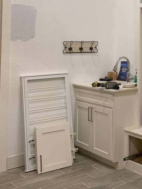 before and after: laundry room farmhouse sink