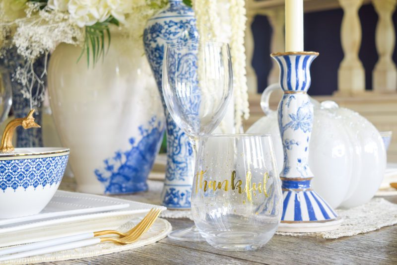 Classic blue and white table