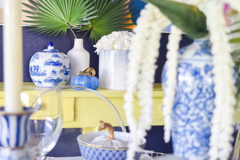 Classic blue and white table