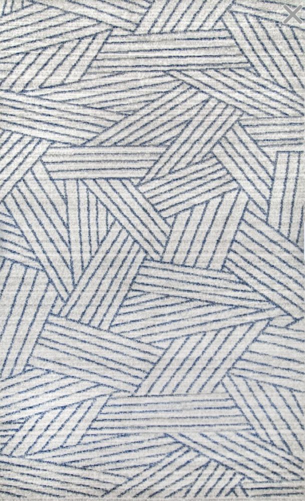 Blue stripes modern coastal rug