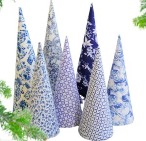 chinoiserie christmas cone tree