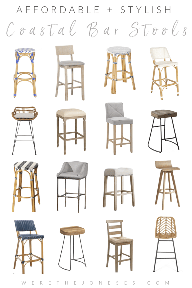 Coastal bar stools for kitchen