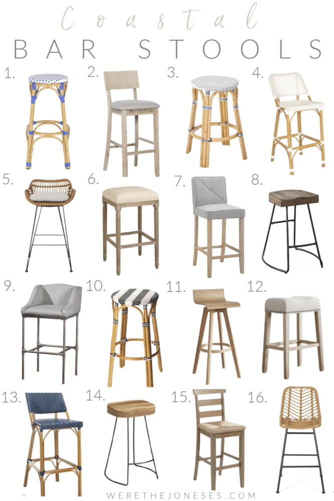 White coastal 2025 bar stools