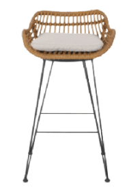 wicker bar stool with cushion