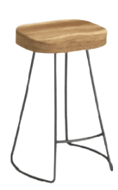 wood and metal backless counter stool