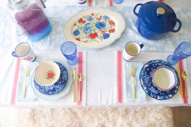 red white and blue tablescape