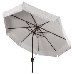 white fringe tassel umbrella