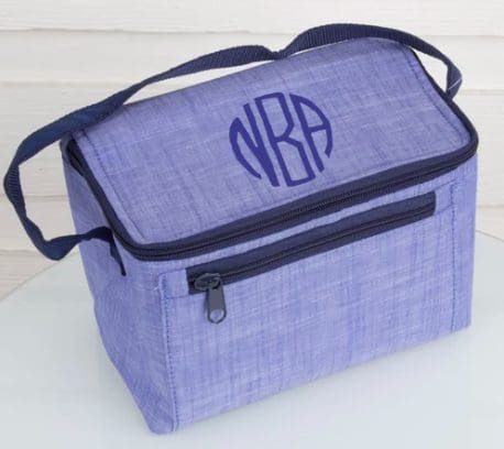 Monogram Lunch Box in Navy Chambray