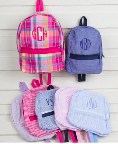 monogram backpacks for kids