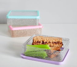 Spencer Glitter Sandwich Food Storage for Kids Lunch Boxes