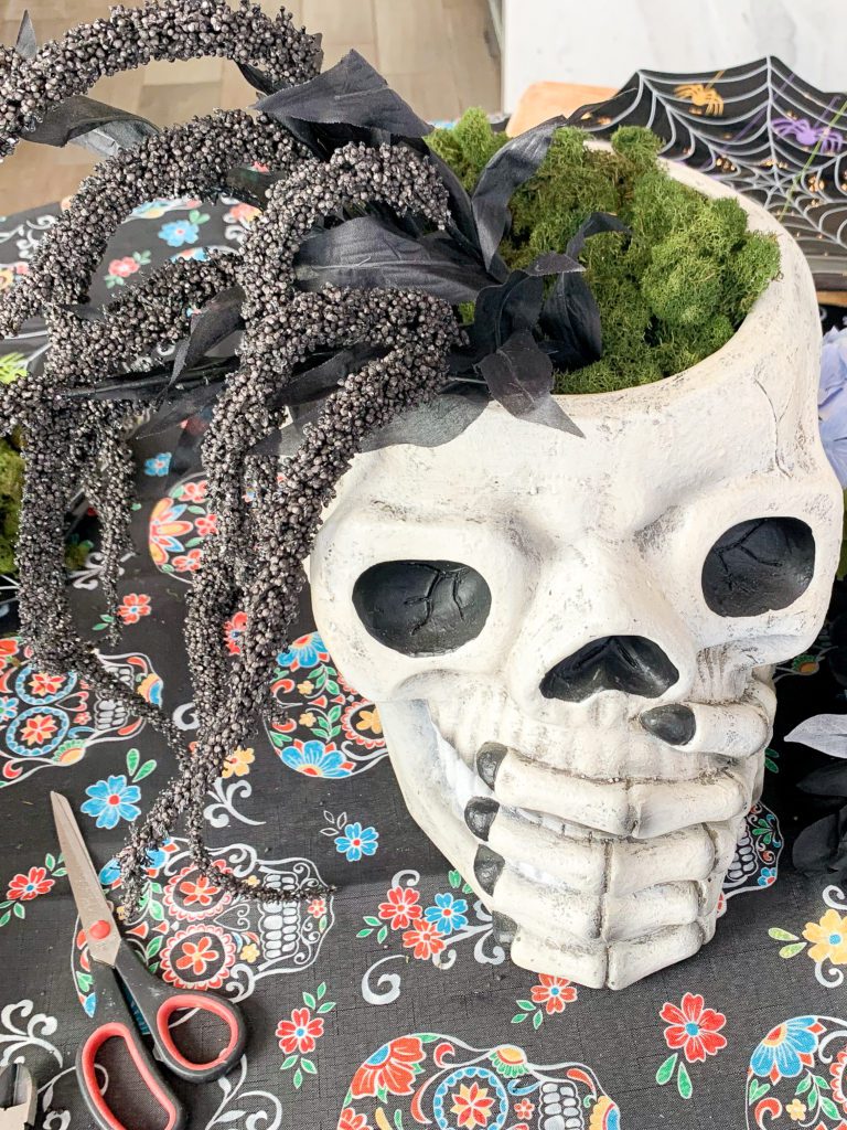 Skull floral arrangement