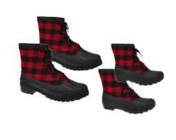 buffalo plaid duck boots