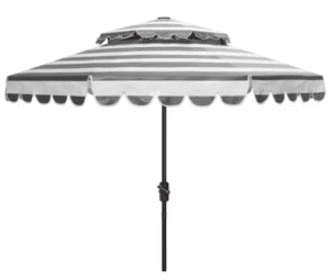 Stripe Outdoor Living Vienna Round Double Top Crank Umbrella 